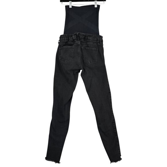 BLANQI Black Distressed Skinny Fit High Waisted Ripped Knees Jeans Maternity 0 - Picture 2 of 7
